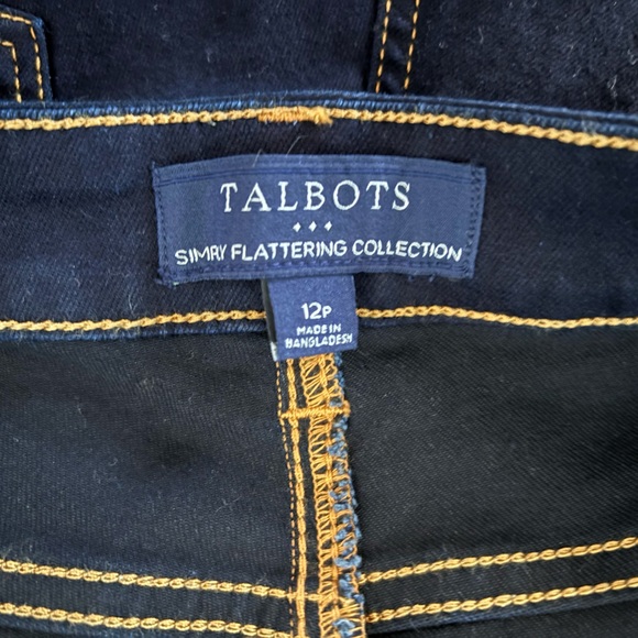 Talbots | Simply Flattering Denim Pedal Pusher 17” inseam 12P Dark Wash - Picture 13 of 15